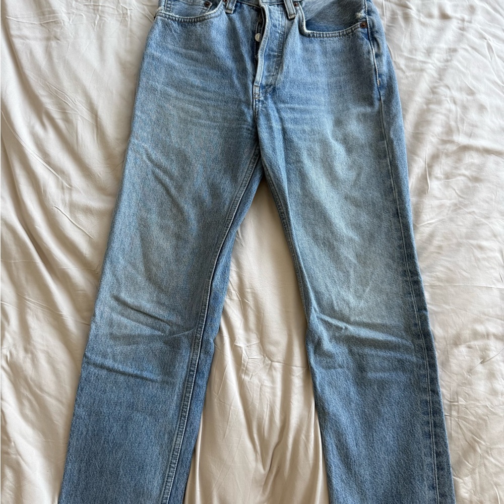 Re/Done High Rise Women Jeans - Light Blue